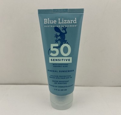 Blue Lizard SENSITIVE Mineral Sunscreen SPF 50 Travel Size - 3 oz Tube