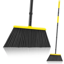 Outdoor Broom Heavy Duty with 55 inches Long Handle Household Collapsible Angle