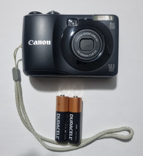 Canon PowerShot A1200 12.1MP Digital Camera Tested + Batteries - Good Working