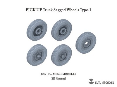 ETModel P35-162 1/35 PICK UP Truck Sagged Wheels Type.1 3D Printed For Meng Kit