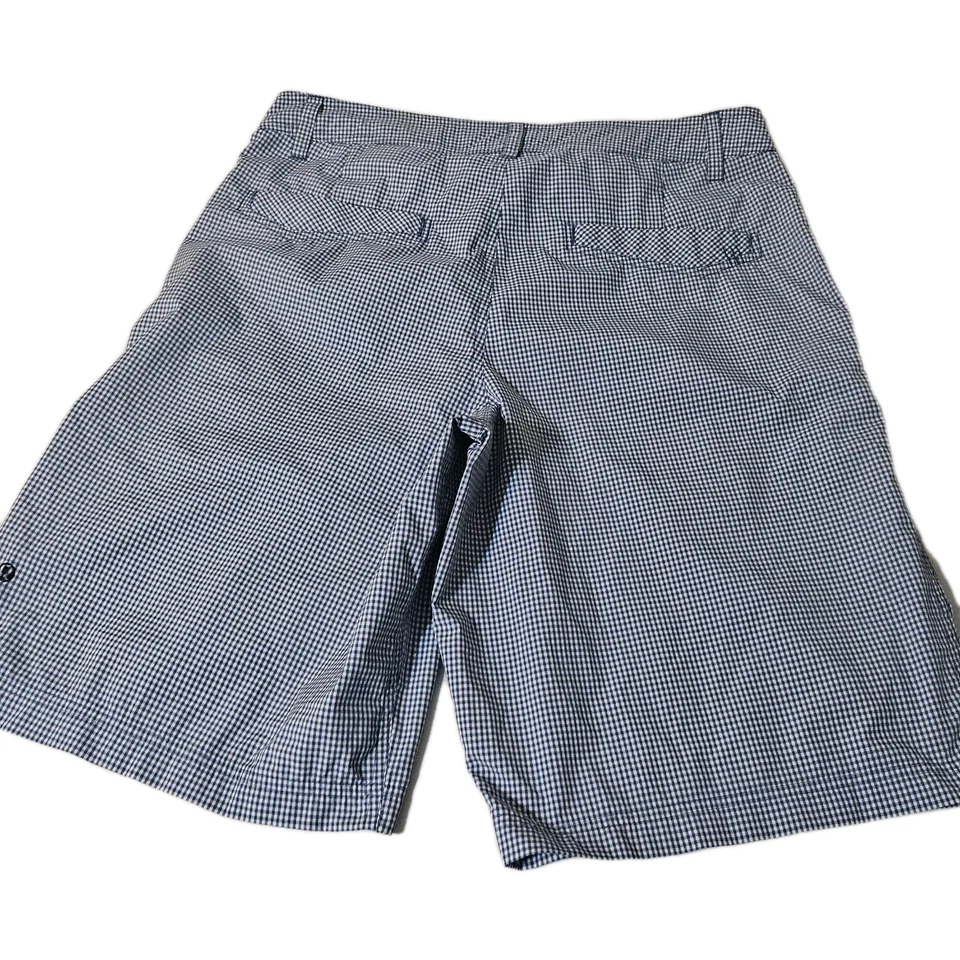 Шорты мужские Lululemon Kahuna 32 синие гингем спортивные опрятные курортные эластичные - Изображение 2 из 4