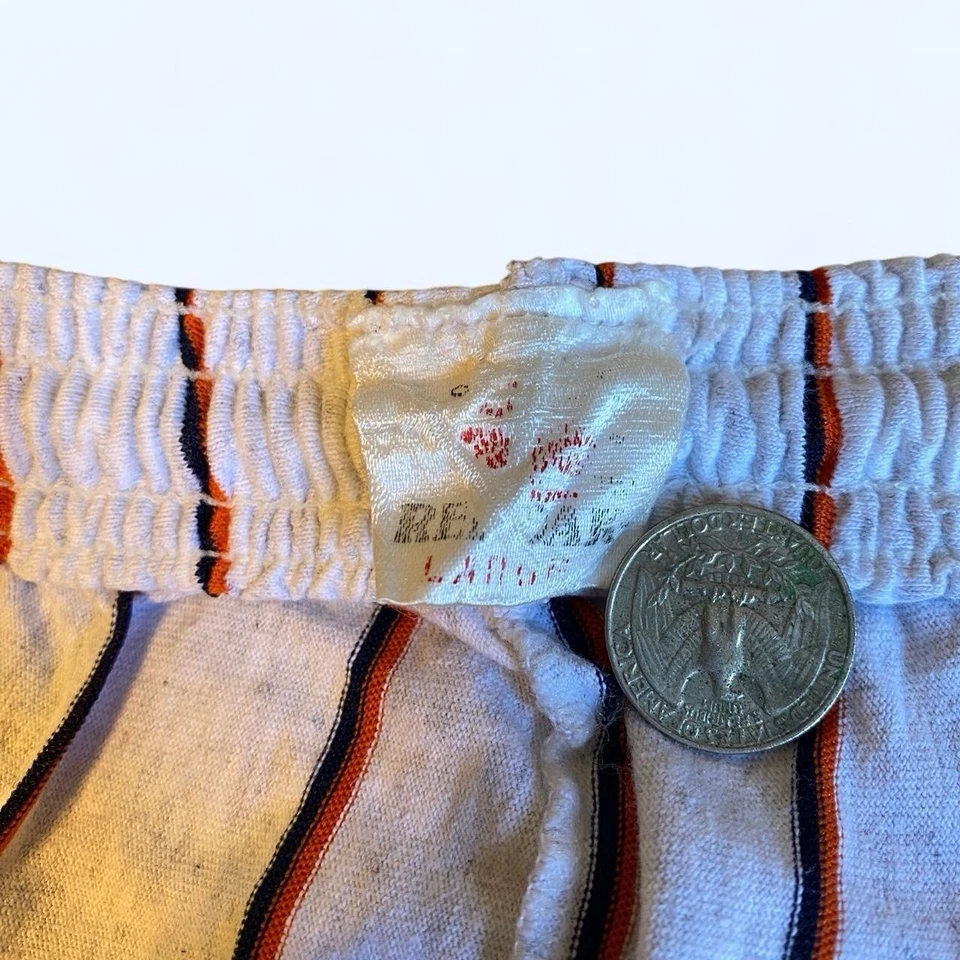 Vintage Auburn University Pinstripe Athletic Shorts Jersey Knit Size Large - Image 3 of 4