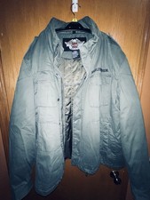 Harley Davidson Canvas Jacket Military Style Olive Green Men XXXL