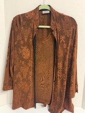 Chicos Travellers Collection Jacket Woman's Sz 1 Rust Color