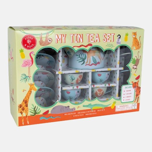 Floss & Rock Tin Tea Set Jungle 14pc