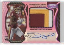 2021 Certified Freshman Fabric Signatures Mirror Pink /199 Dyami Brown Auto 03cg