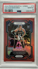AALIYAH EDWARDS PANINI PRIZM MONOPOLY #13 WNBA RED PRIZM   92/99 PSA 10