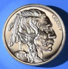 1913-D BUFFALO NICKEL TRIBUTE 2 TROY OUNCE .999 FINE SILVER INTAGLIO MINT 39MM