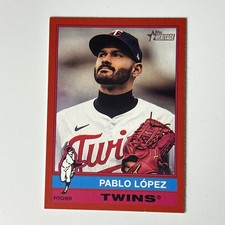 2025 Topps Heritage - Pablo Lopez #131 Red Border Minnesota Twins Rookie Card. rookie card picture