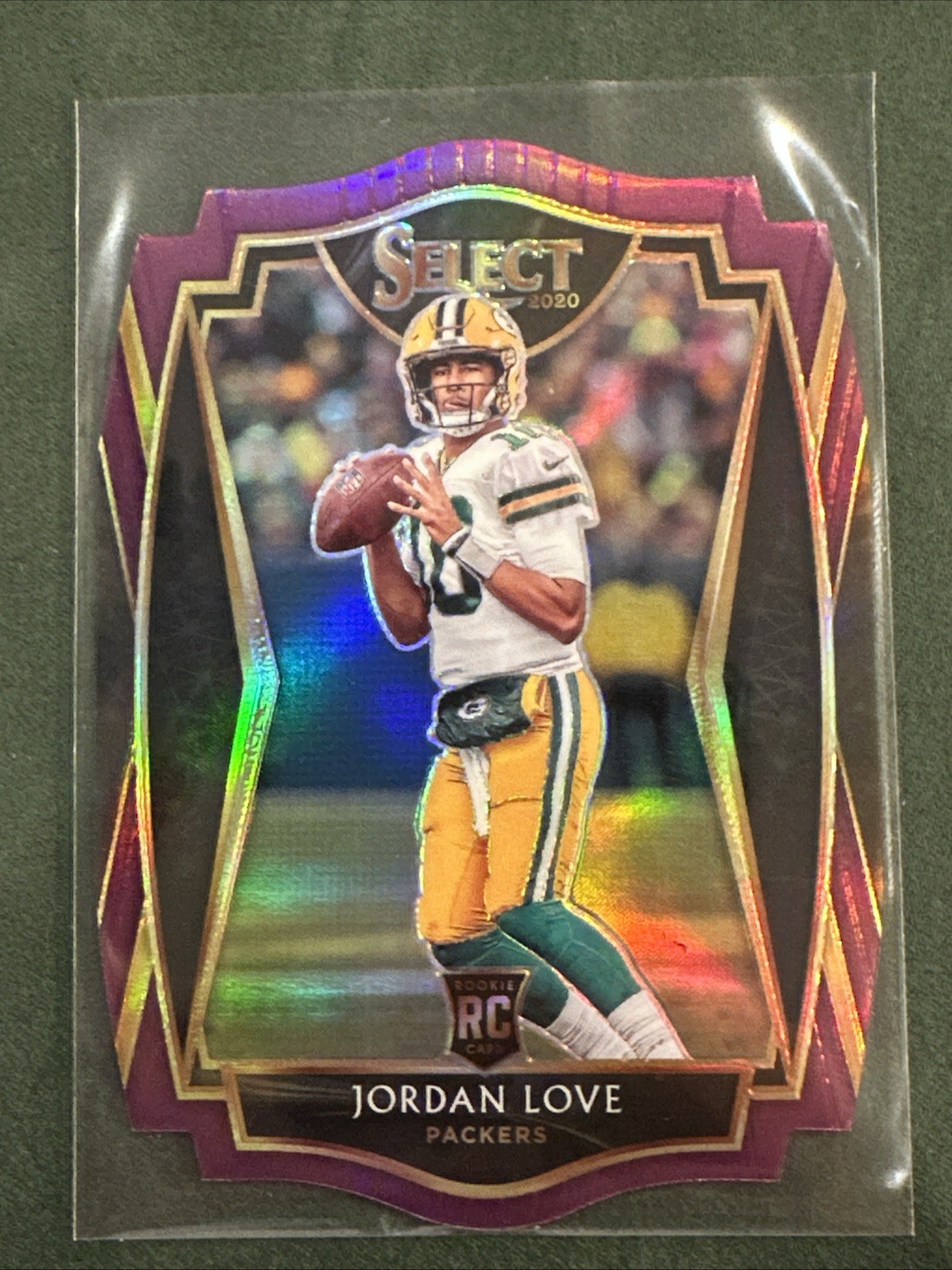 Jordan Love 2020 Panini Select #147 Purple Prizm Die Cut Rookie RC Premier