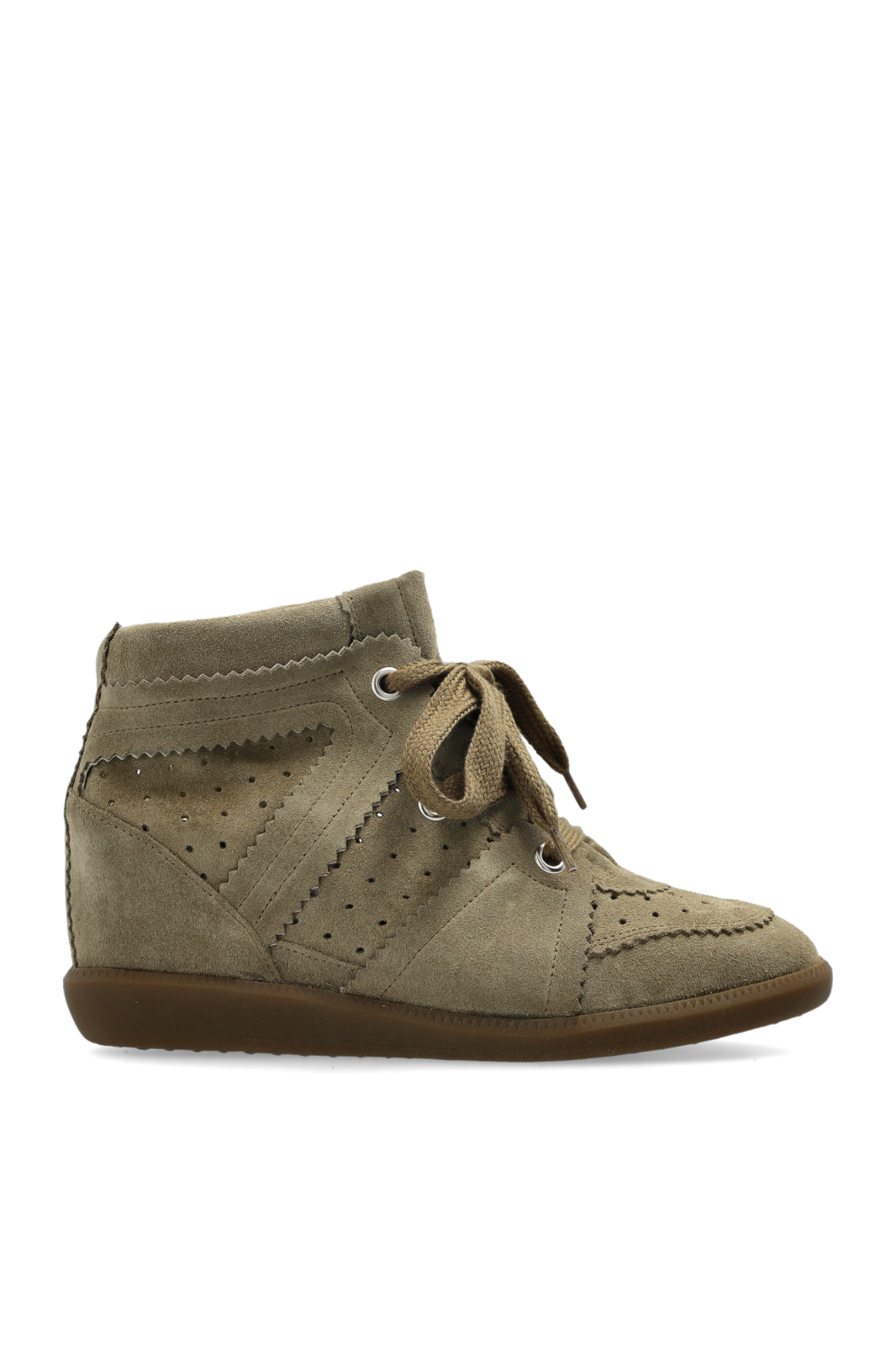 ISABEL MARANT Bobby Taupe Suede Wedge Boots New & Authentic
