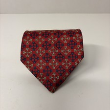 VTG CHRISTIAN DIOR Red 100% Silk Mens Necktie Made in USA