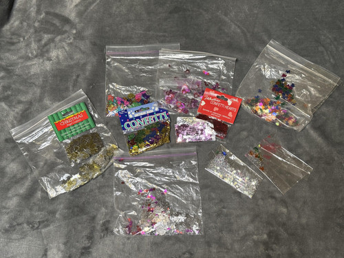 Vtg Gibson Tabletop Confetti Lot Multicolor Hearts Stars Nostalgia