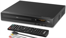 FlexaPlay Region-Free HDMI DVD Player for TV   1080p Upscaling, Small, Black