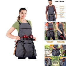 Under NY Sky Garden Apron, Big Harvest Pouch, Cross-back Straps, Waterproof