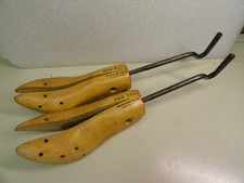 Pair Vintage Red Head Shoe Stretcher Rochester Shoe Tree Co Wooden Cobbler Tool