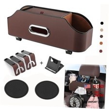 Car Back Seat Organizer - Car Organizer with Cup Holder - Car Tissue Brown