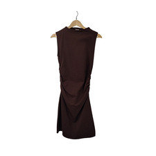 Quince Women Organic Stretch Jersey Drop Waist Mini Dress Brown S