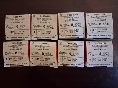Pass & Seymour 5269-XHG Straight Blade Connector *Lot Of 8*