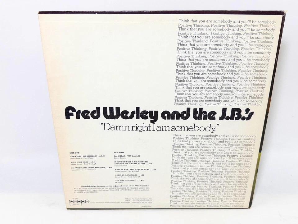 Fred Wesley And The J.B.'S Damn Right I Am Somebody Vinyl LP 6602 1st 1974 VG+ - Image 2 of 4