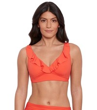 Lauren Ralph Lauren Beach Club Solid Ruffle Bikini Top, Sunset