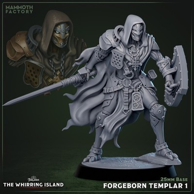 Forgeborn Templar - Warforged Paladin - Pose 1 | Mammoth Factory | D&D | 25mm