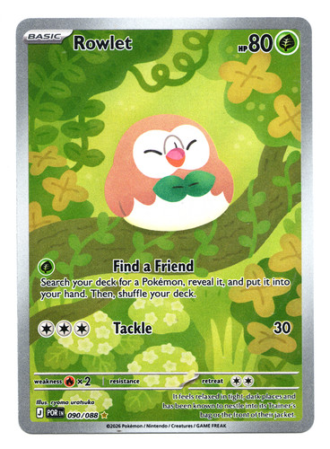 Rowlet 90/88 - ILLUSTRATION RARE FULL ART HOLO - Perfect Order - 2026 Pokemon