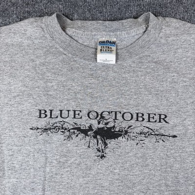 Vintage Blue October T Shirt Mens L Gray Some Sort of Crazy Band Concert 90s