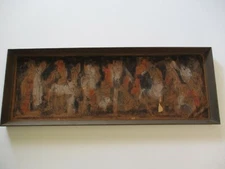 MID CENTURY PAINTING ABSTRACT EXPRESSIONISM CUBIST CUBISM MODERNISM MYSTERY ART