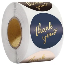 500 PCS/1 Roll  1.5 Inch Round “THANK YOU”  ENVELOPE SEALS LABELS STICKERS