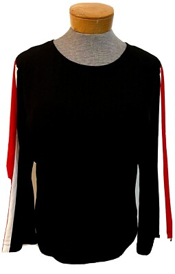 Women s shirt NEW YORK & Co size XXL 2X black 3/4 sleeve blouse top $50 NEW th60