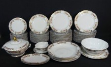 Service De Table 12 Personnes Par Jean Bozier, Porcelaine De Limoges Décoré Main