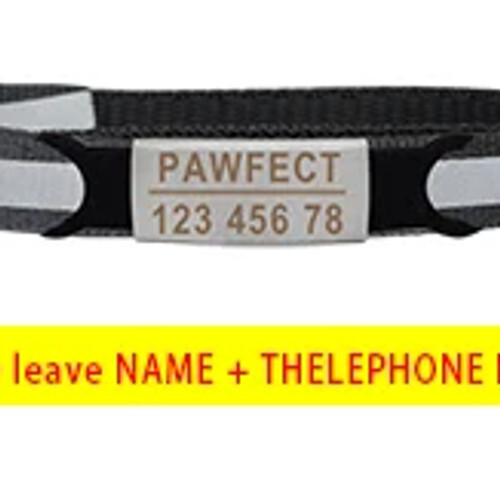 Personalisiertes reflektierendes Katzenhalsband mit Namen/Telefon mit Glocke + Sicherheitsschnalle, Optionen - Bild 46 von 46