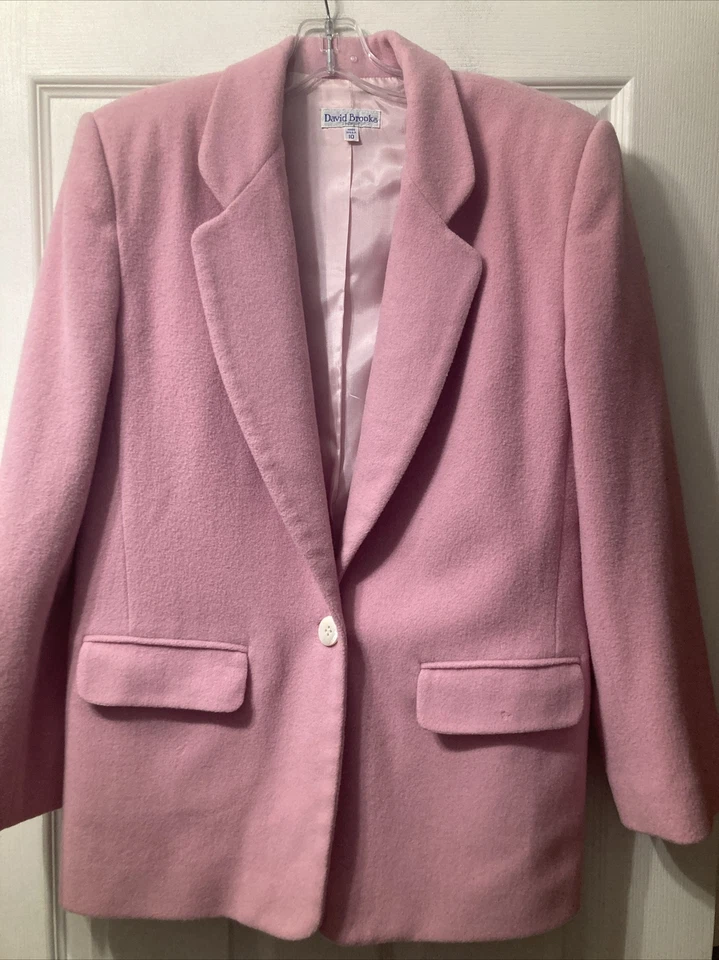 Vintage David Brooks Pink Wool Blazer Suit Jacket Size 10 Women’s - Image 2 of 4