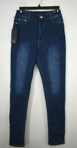 UWJ Junior Girl Blue Straight Leg Stretch Comfort Fit 5-Pocket Skinny Jeans 9/10 - Picture 1 of 7