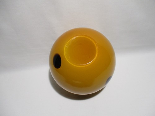 Vaso Sfera IN Vetro Soffiato Arancione E Nero Glass Vaso Ball Design Vintage - Picture 5 of 6