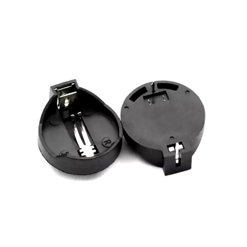 CR2032 CR2025 3V PCB Battery Holder Button Coin Cell Case Box Black With 2 Pins - Picture 3 of 9