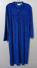 National Knee Length Full Front Zip Robe Blue Medium Petite