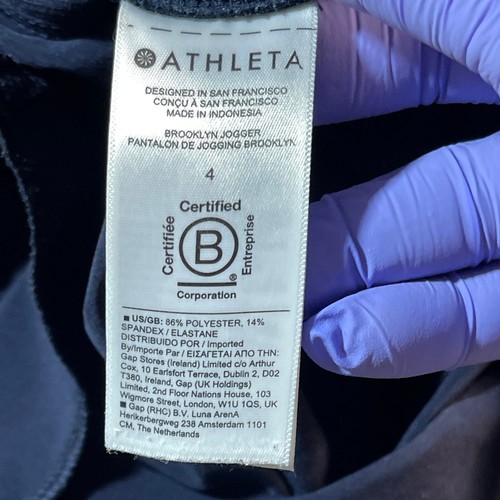 Athleta Brooklyn Jogginghose Sport Lounge gerippt dunkelblau Größe 4 Damen - Bild 13 von 15