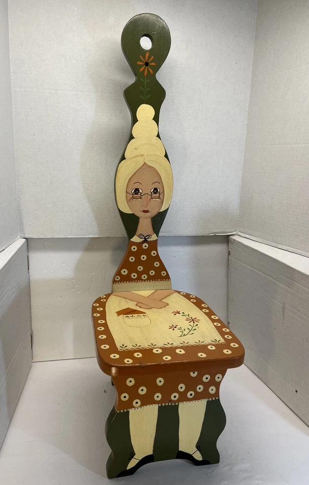 Silla de parto vintage de 3 patas de la década de 1980 taburete de ordeño pintado a mano Cottagecore Foto 2 de 4