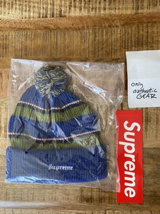 supreme big stripe beanie