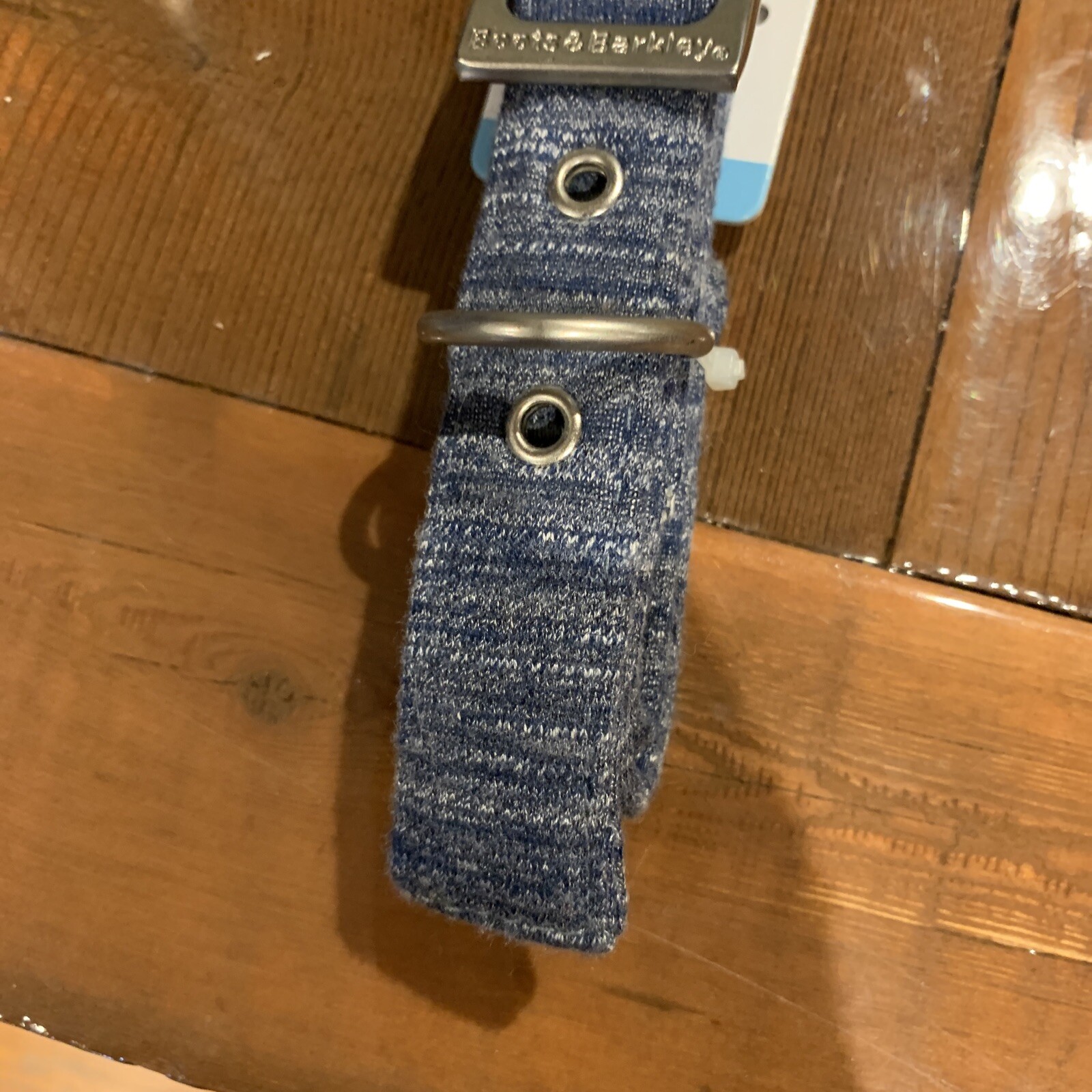 Boots and Barkley DOG COLLAR Blue Navy Striped Large (L) BRAND