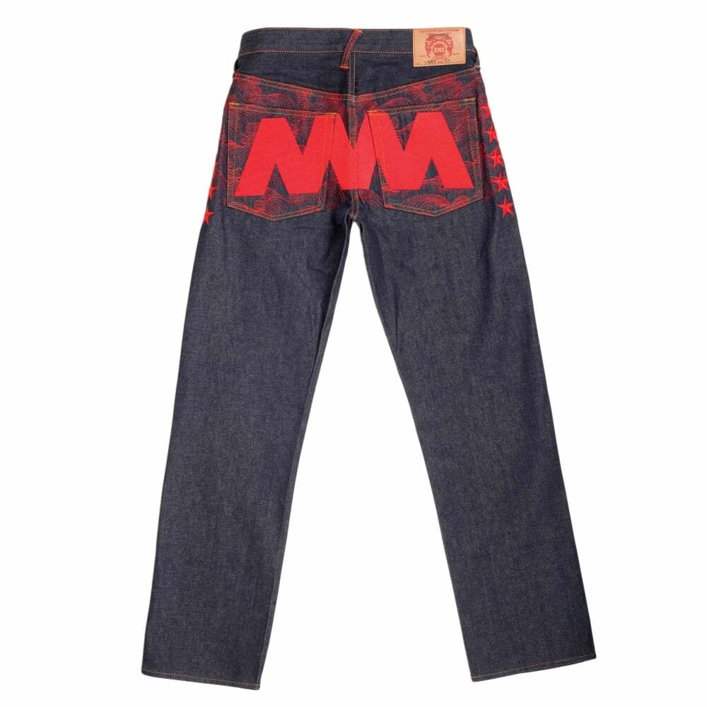 パンツ RMC Martin Ksohoh RMC Martin Ksohoh x 4A LIKE BLACK 5 Star red embroidered jeans