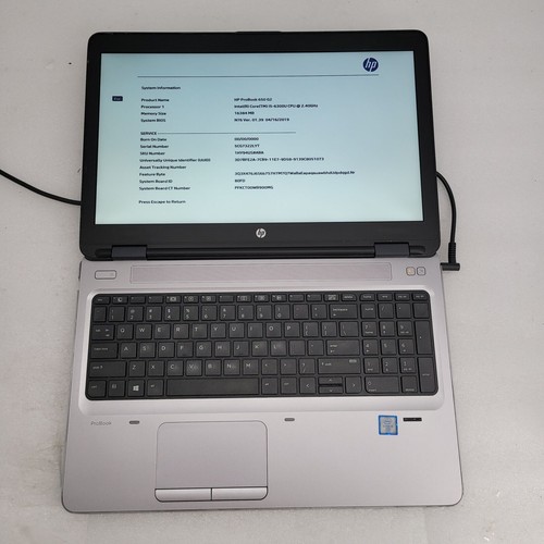 HP ProBook 650 G2 Core i5-6300U 2.4GHz 16GB RAM 512GB SSD 15.6" ***BOOT TO BIOS - Afbeelding 9 van 16