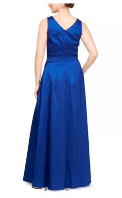 ALEX & EVE Belted Cascade Gown Empire Waist Long Dress Bright Royal Blue Size 6 | eBay ALEX & EVE Belted Cascade Gown Empire Waist Long Dress Bright Royal Blue Size 6 | eBay