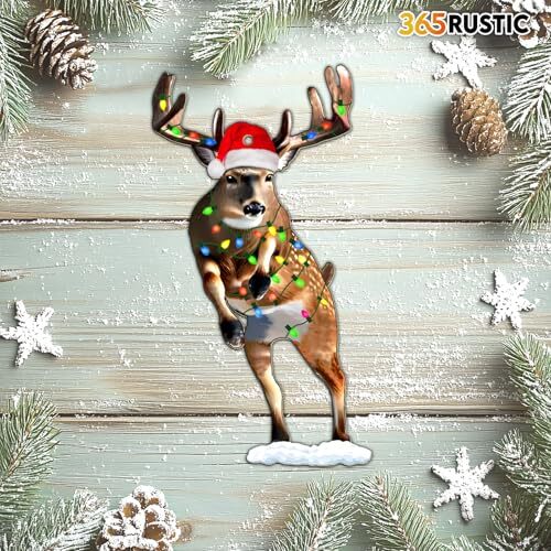 Vibrant Animal 2 Side Printed Flat Christmas Tree Ornaments, Animal Deer - Picture 3 of 7