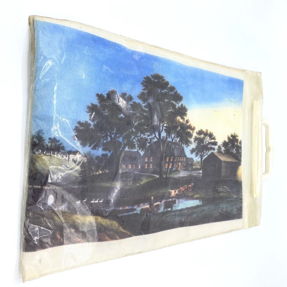 Currier & Ives Needlework Crewel Embroidery Kit Eventide October The Village Inn - Image 2 of 3