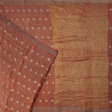 Vintage Red 100 Pure Georgette Silk Sarees Zari Woven Sari Soft Craft Fabric