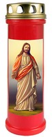 Grabkerze Rot 4-Tage Brenner 100H Grablicht Grableuchte Grablampe Grab Portrait