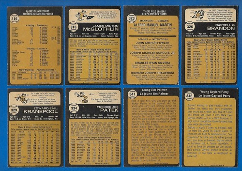 1973 OPC 73 O PEE CHEE MLB BASEBALL CARD ERROR & VARIATION 265-396 SEE LIST - Picture 99 of 249
